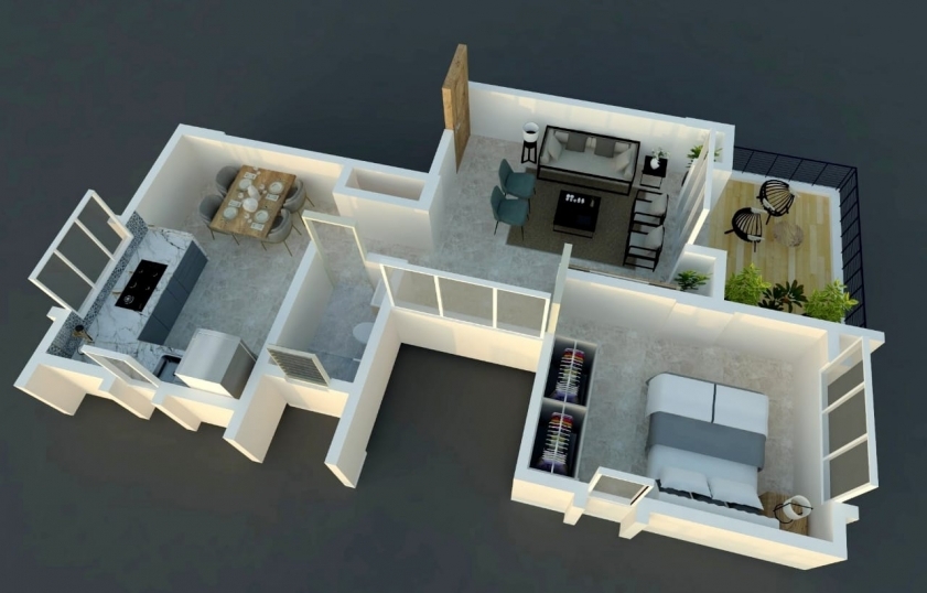 1 BHK Hall Attach Terrace