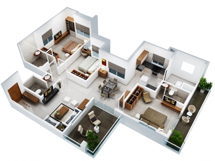 3 BHK Cut Section
